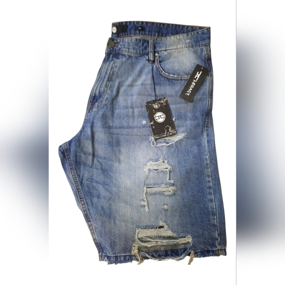 NWT Jordan Craig Light Blue Distressed Jean Shorts Size 44 - Picture 14 of 15